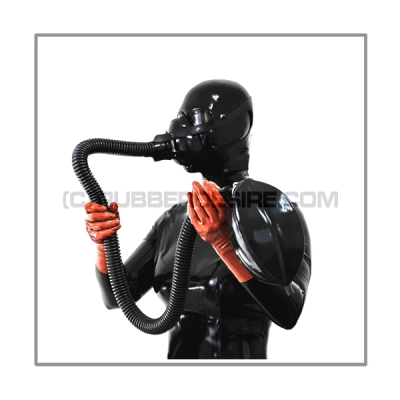 Respiratormask-system AIR-T2-H with 100 cm = 40 inch tube, head-harness, breathing-reduction-adaptor and rebreathing-bag 2 litre XL